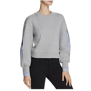 NWOT Derek Lam Denim Peek-A-Boo Shirting Sweatshirt, Women’s Small